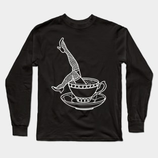 Lady Legs Teacup Tattoo Design Long Sleeve T-Shirt